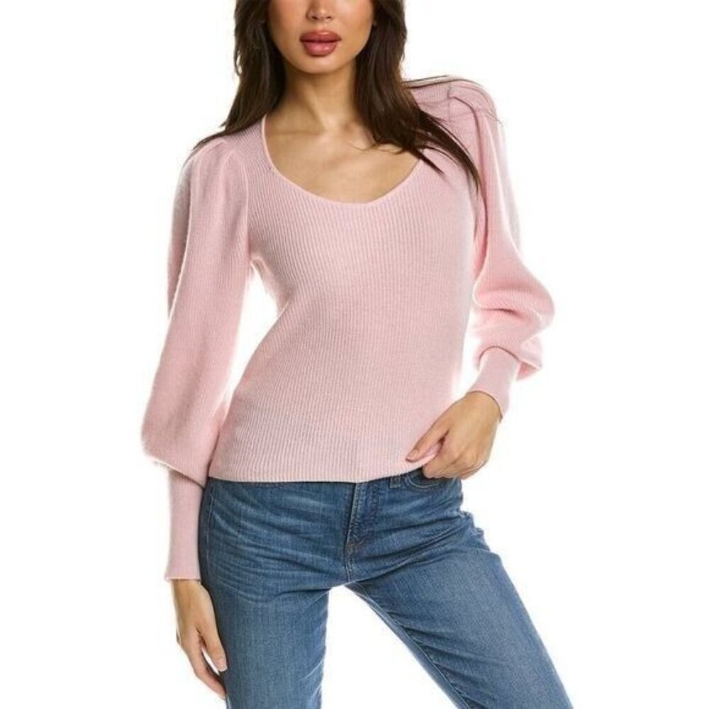 EUC Design History Women's Sz M Sweetheart Cashmere‎ Sweater in Light Pink